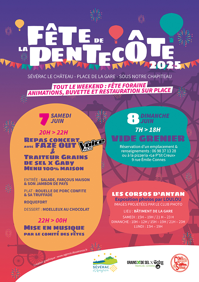 Affiche pour la fête de la Pentecôte à Sévérac le Château